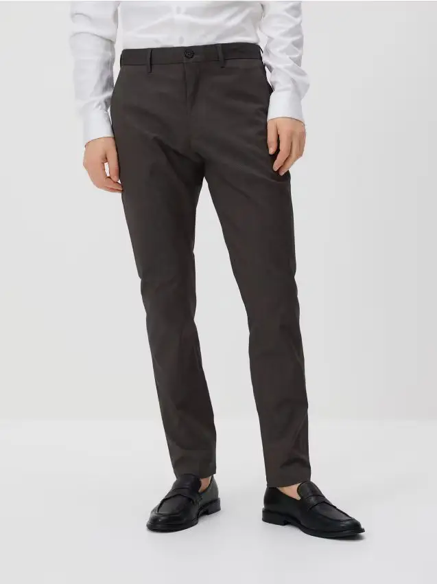 Pantaloni chino con pince - marrone scuro