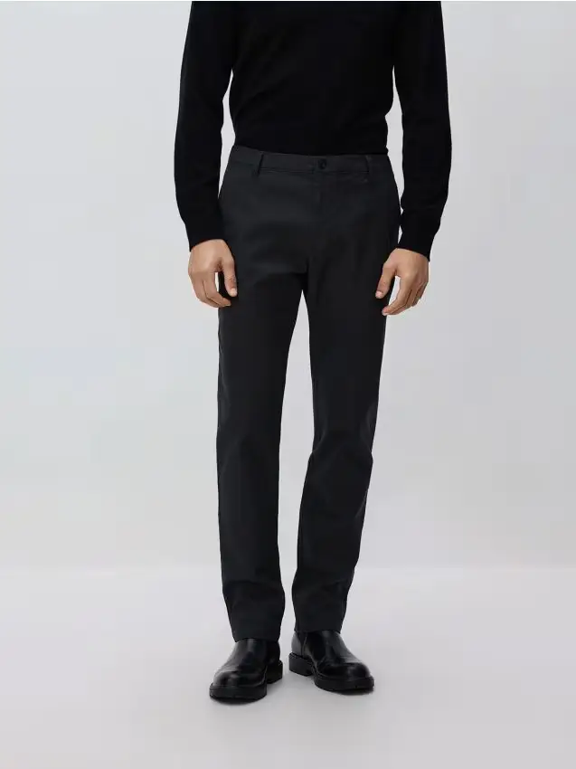 Pantaloni chino con pince - nero