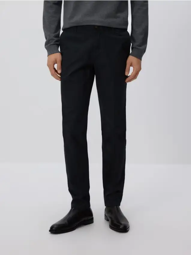 Pantaloni chino con pince - nero