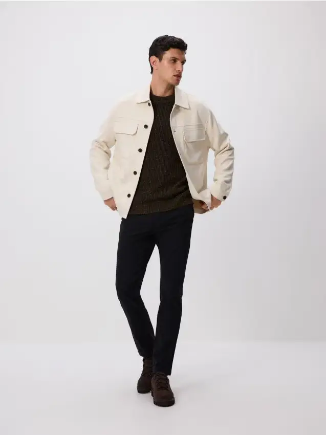 Pantaloni chino con pince - nero