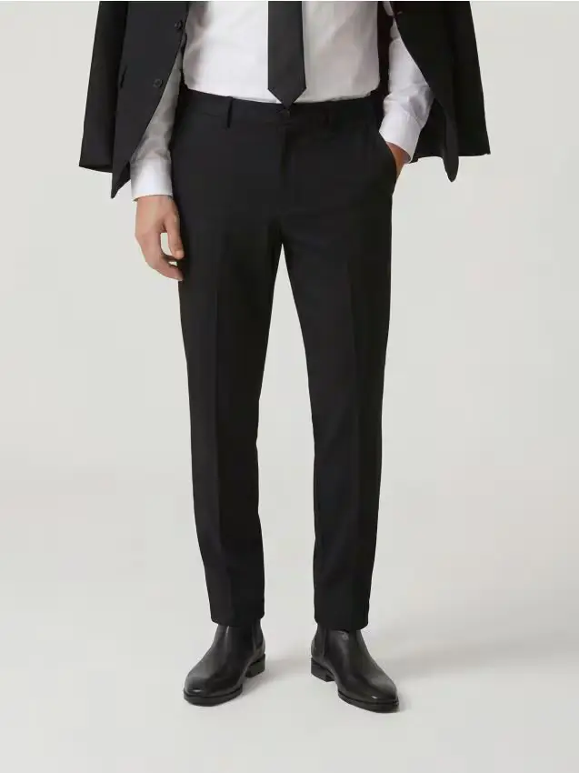 Pantaloni chino con pince - nero