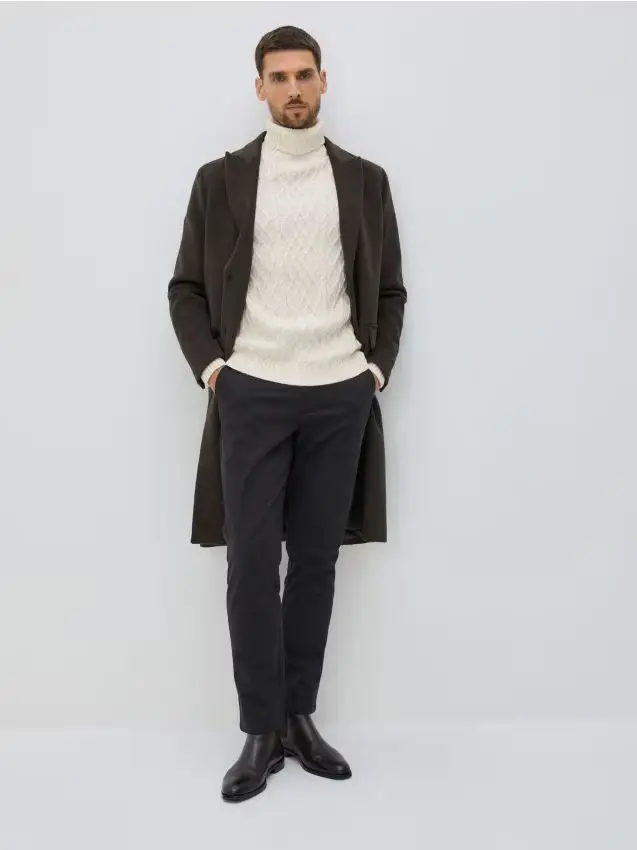 Pantaloni chino con pince - nero