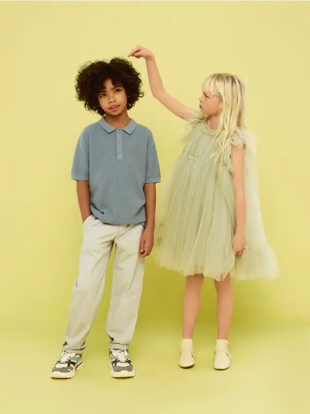 Pantaloni chino in misto cotone - nude