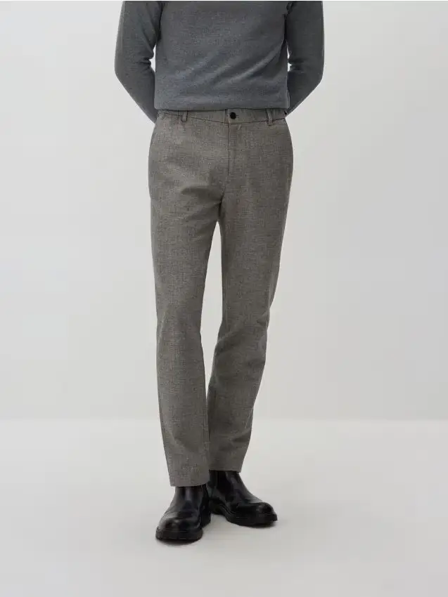 Pantaloni chino slim a quadri - grigio scuro