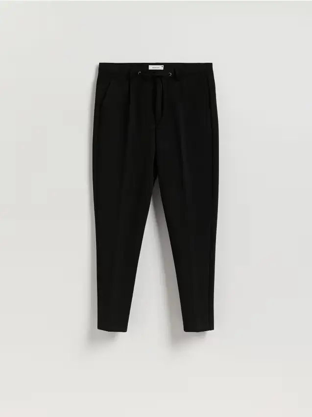 Pantaloni chino slim con piega stirata - nero
