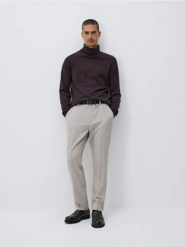 Pantaloni chino slim in misto viscosa - grigio medio
