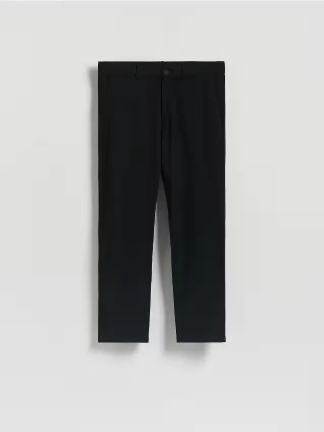 Pantaloni chino slim in misto viscosa - nero