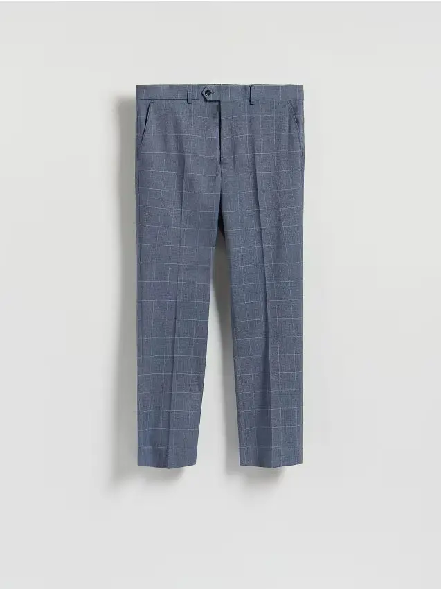 Pantaloni classici in viscosa - indaco