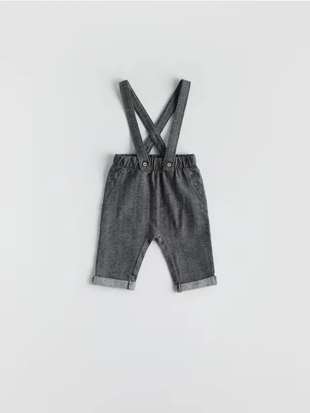 Pantaloni con bretelle staccabili - grigio scuro