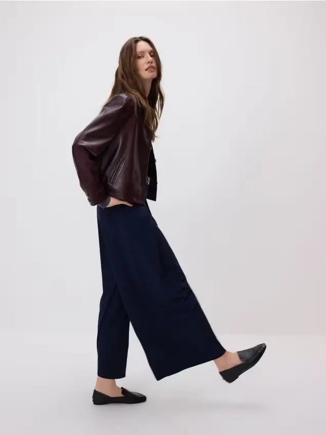 Pantaloni con cintura - blu scuro