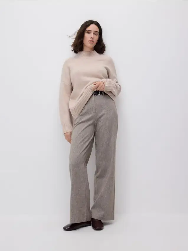 Pantaloni con cintura - caffè