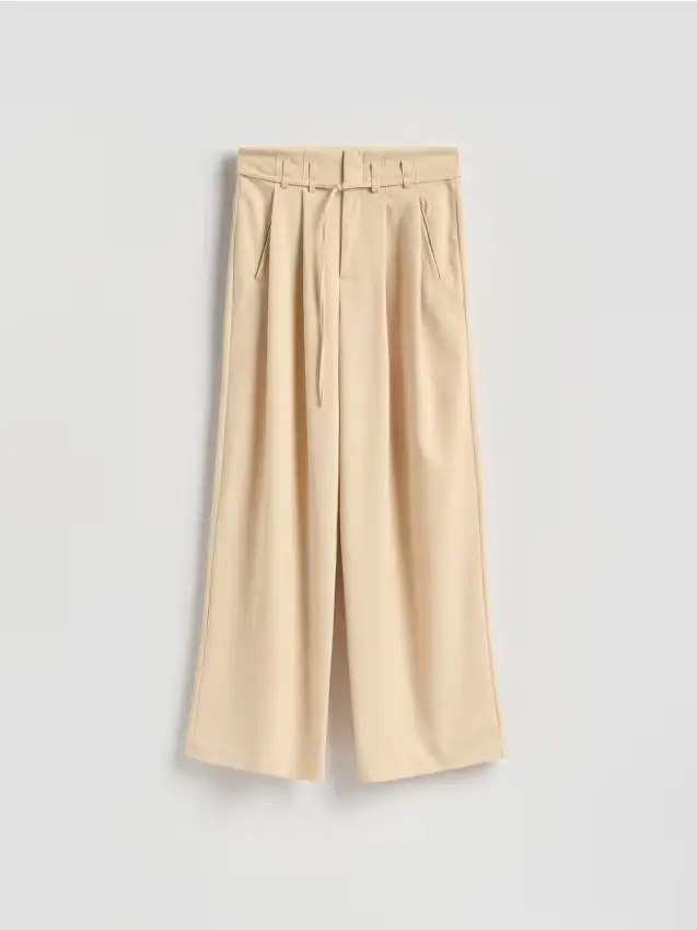 Pantaloni con cintura - giallo chiaro