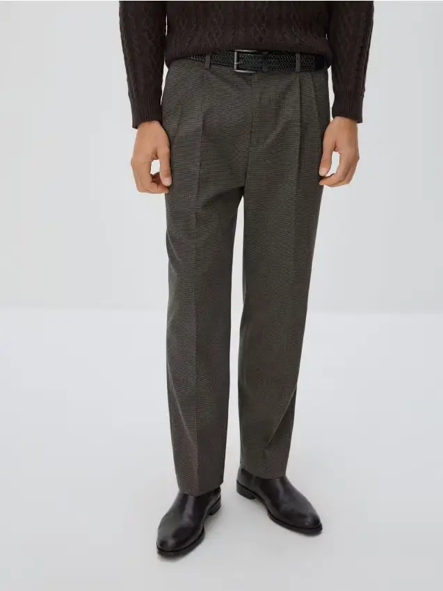 Pantaloni con cintura intrecciata - grigio scuro