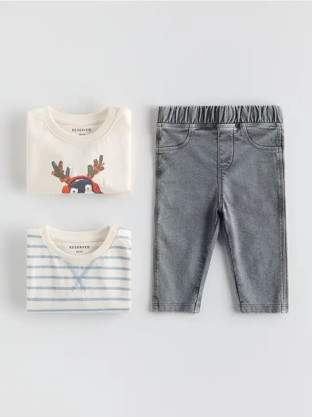 Pantaloni con cotone - grigio scuro