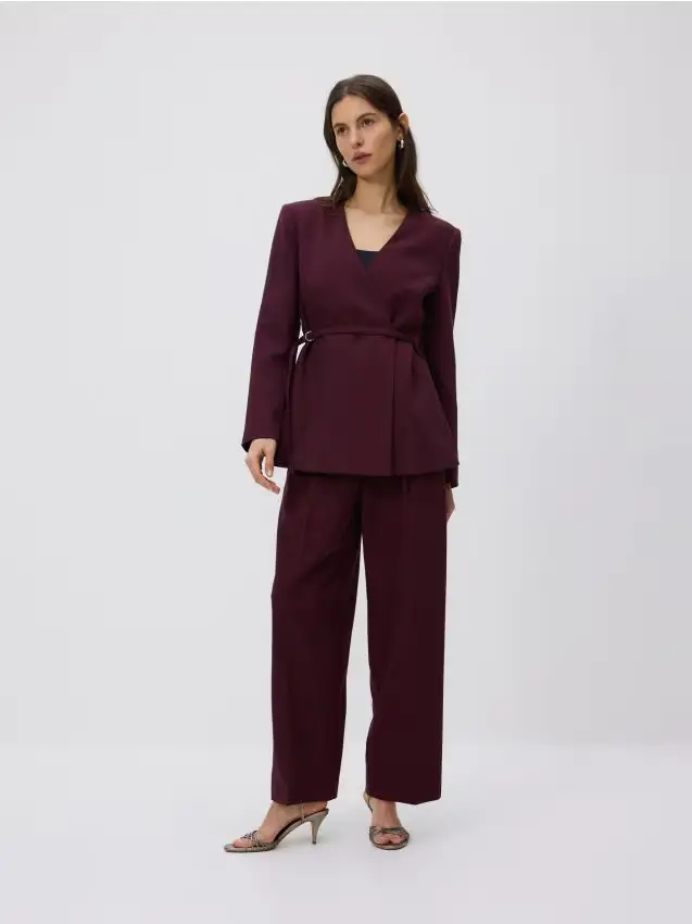 Pantaloni con fascia - maroon