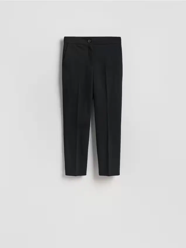 Pantaloni con piega in cotone - nero