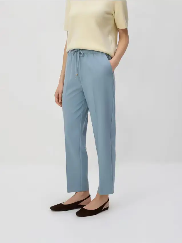 Pantaloni con piega stirata - azzurro