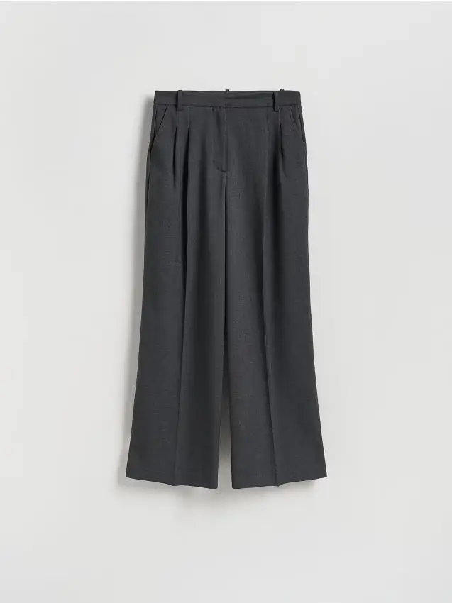 Pantaloni con piega stirata - grigio medio