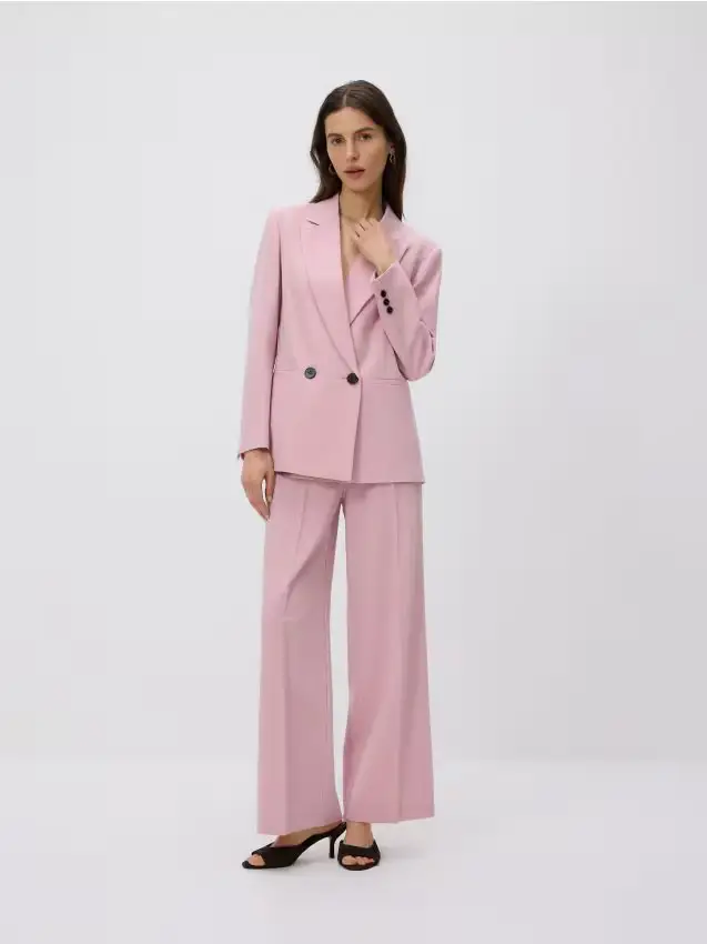 Pantaloni con piega stirata - rosa pastello