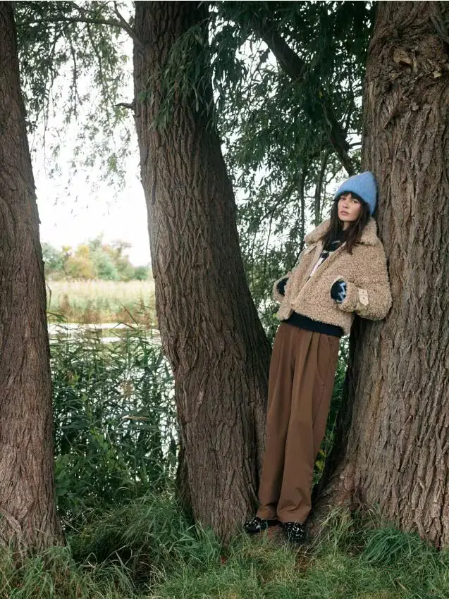 Pantaloni con pinces - marrone dorato