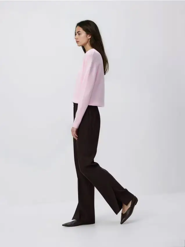 Pantaloni con spacco - marrone scuro