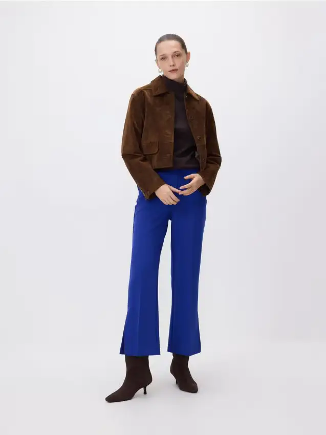 Pantaloni con spacco petite - indaco