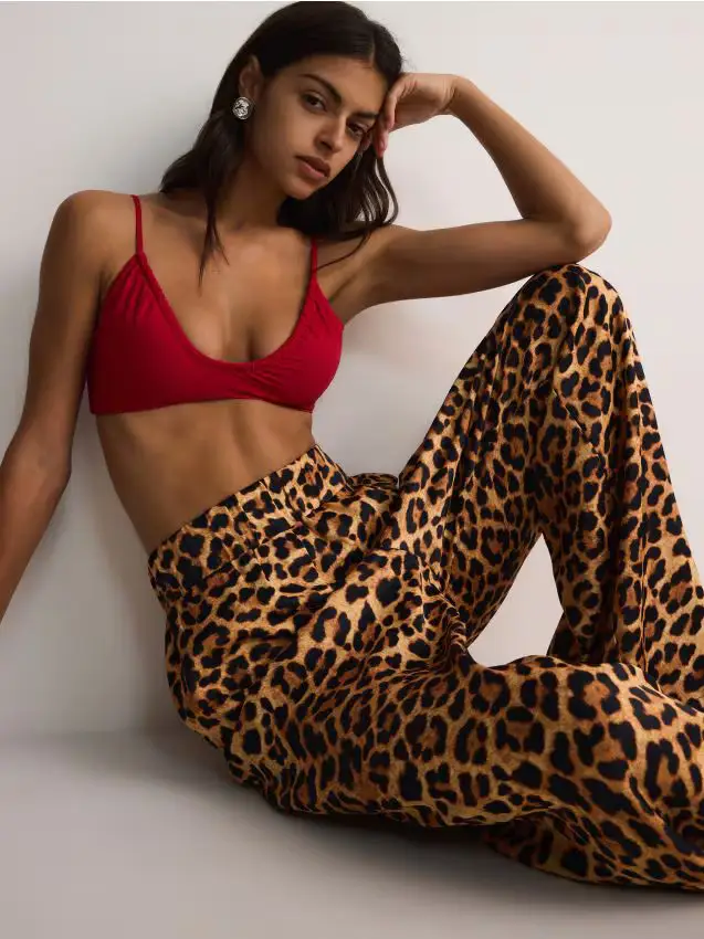 Pantaloni con stampa animalier - multicolore