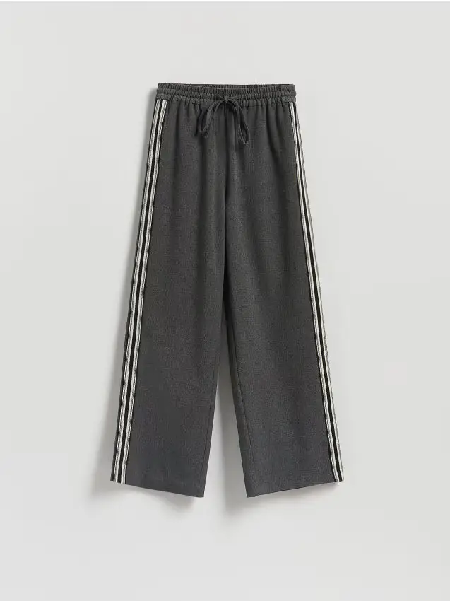 Pantaloni con striscia laterale - grigio scuro