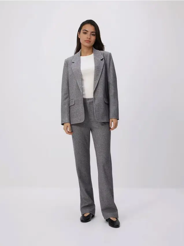 Pantaloni con viscosa - grigio chiaro