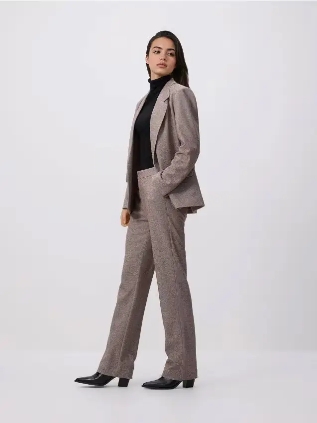 Pantaloni con viscosa - marrone scuro