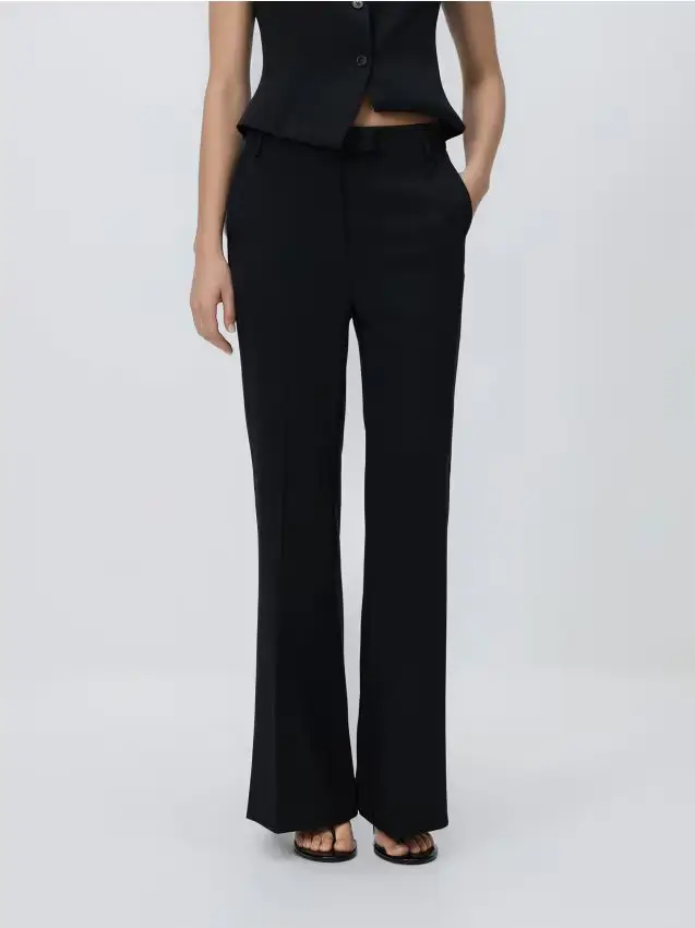 Pantaloni con viscosa - nero