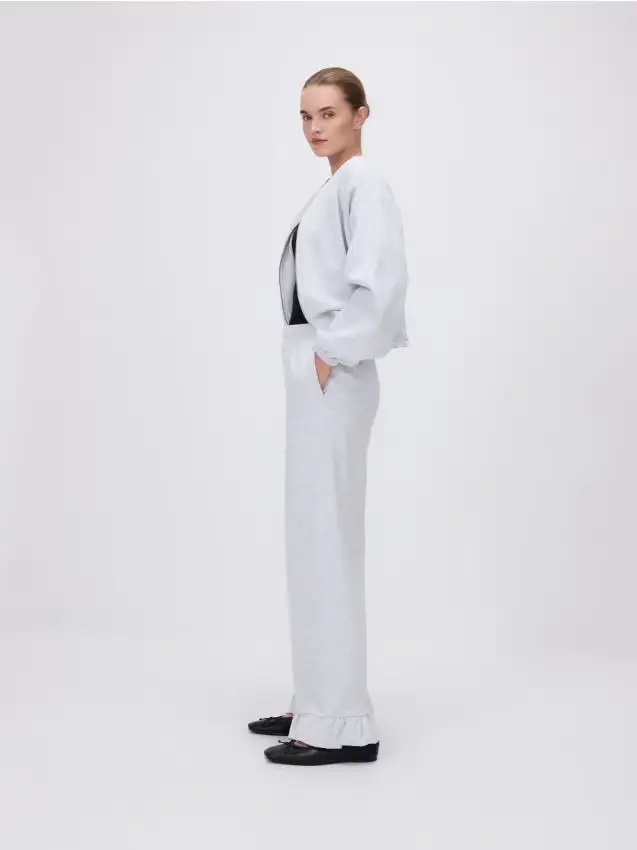 Pantaloni con volant - grigio chiaro