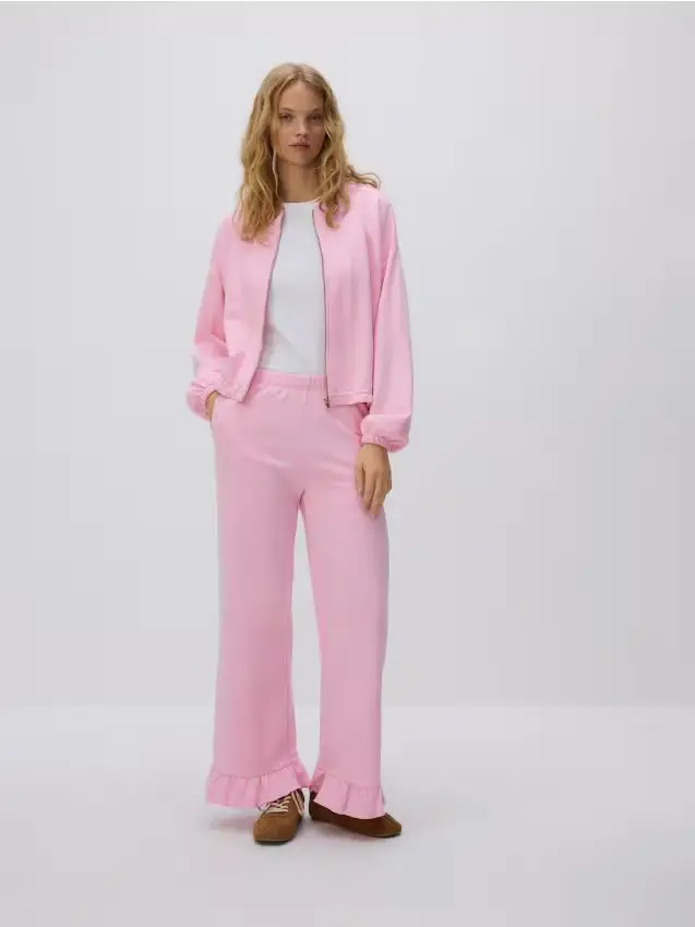 Pantaloni con volant - rosa
