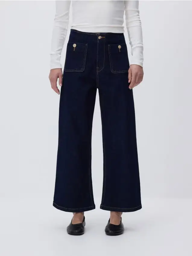 Pantaloni culotte - blu scuro