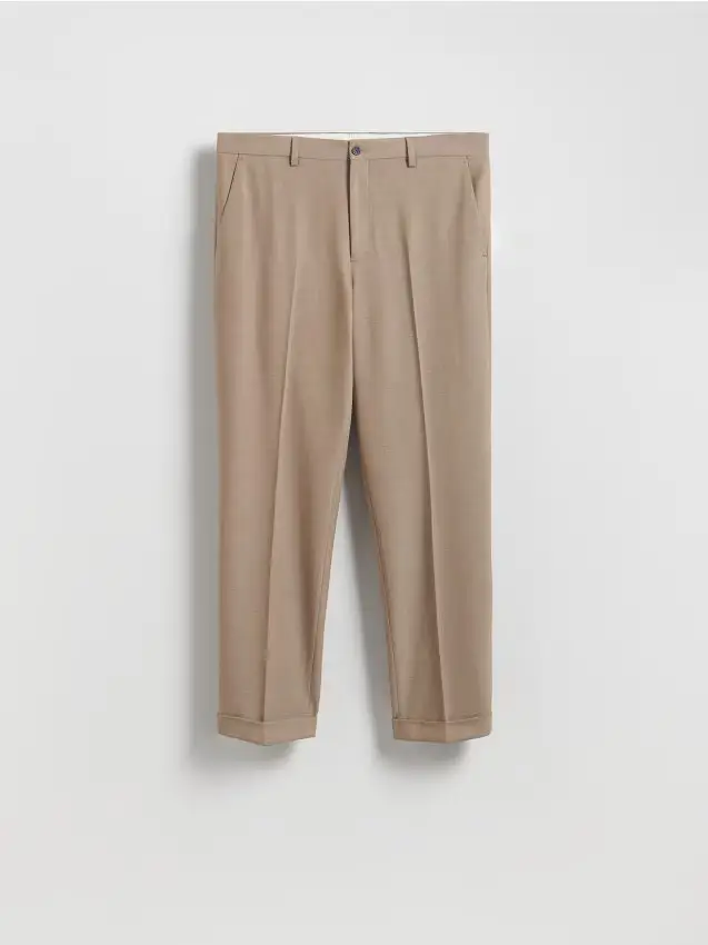 Pantaloni da completo con piega stirata - beige