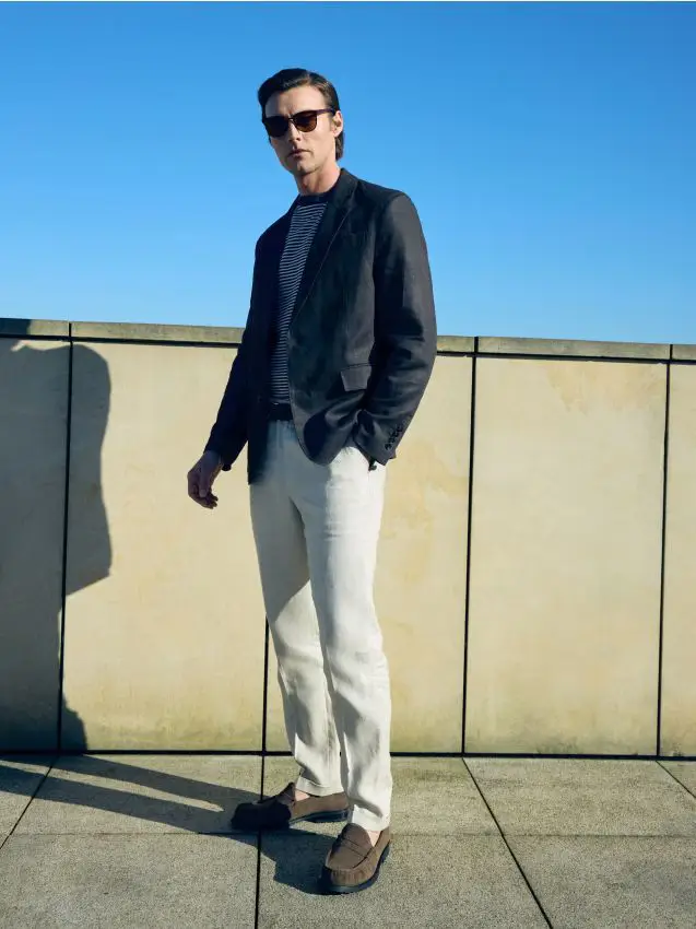 Reserved Pantaloni da completo in lino - beige