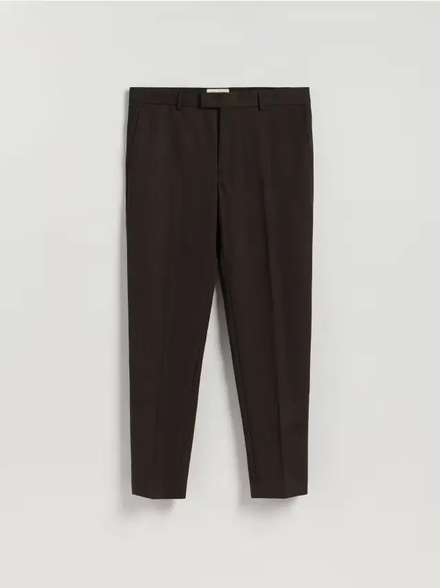 Pantaloni da completo in misto lana - marrone