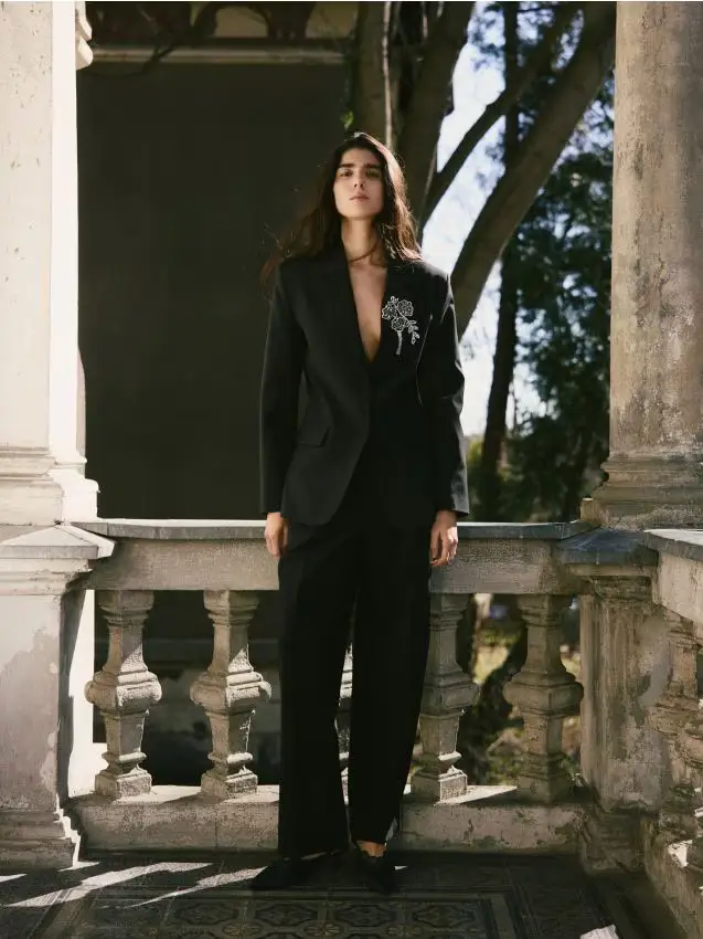 Pantaloni da completo in misto lana - nero