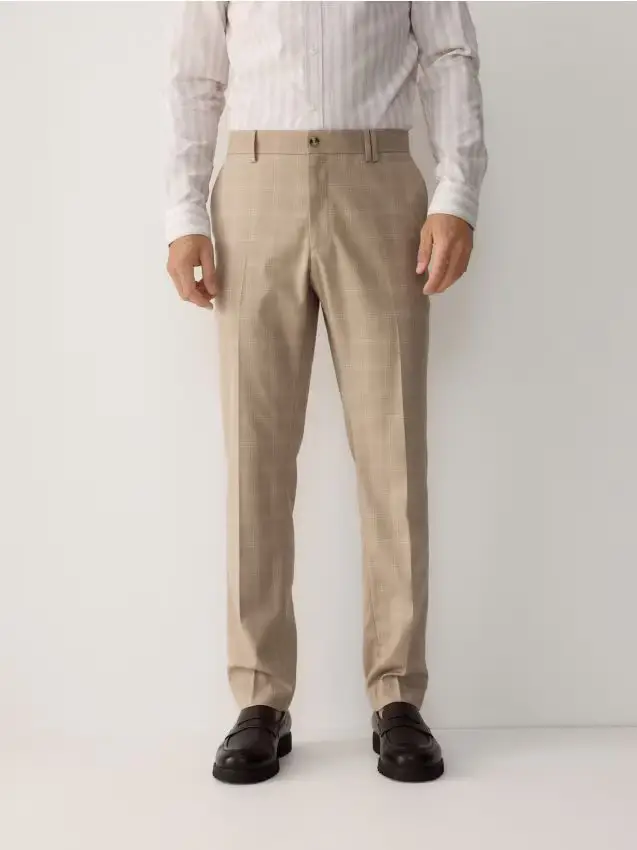 Pantaloni da completo slim fit - beige