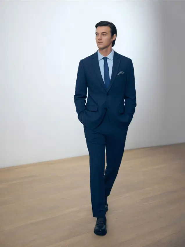 Pantaloni da completo slim fit - blu scuro