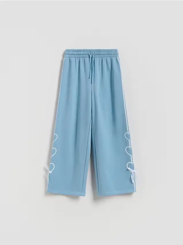 Pantaloni da tuta con dettagli a fiocco - turchese chiaro