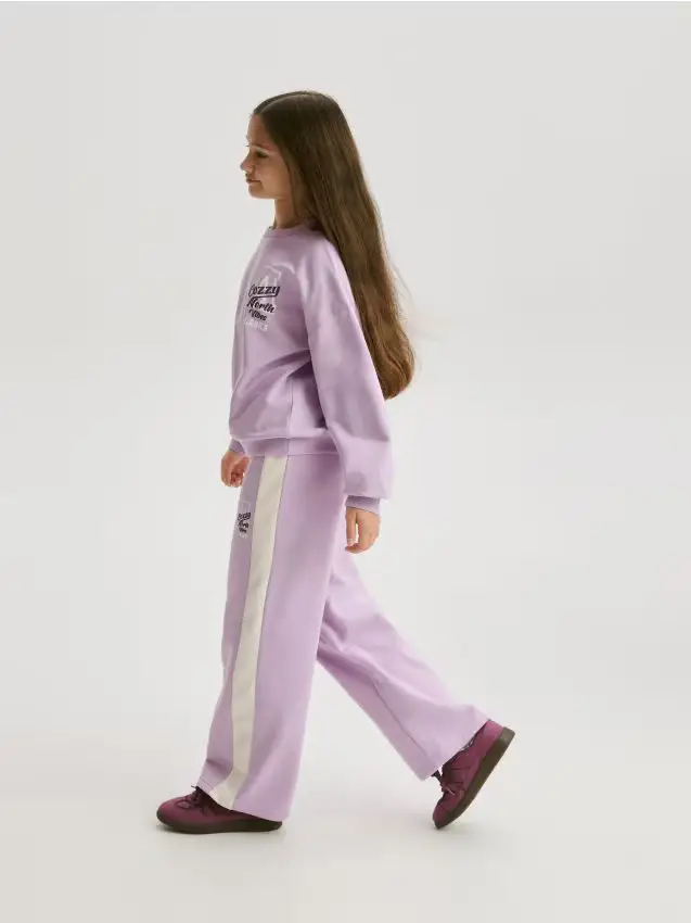 Pantaloni da tuta con strisce laterali - lavanda