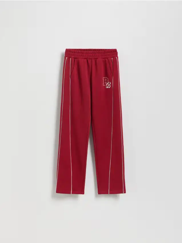 Pantaloni da tuta con strisce laterali - maroon