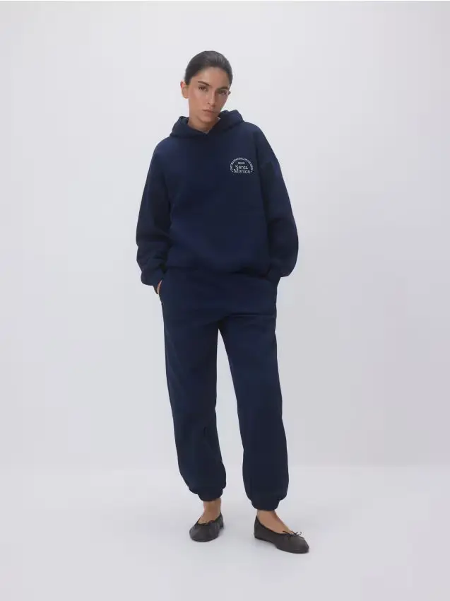 Pantaloni da tuta in misto cotone - blu scuro