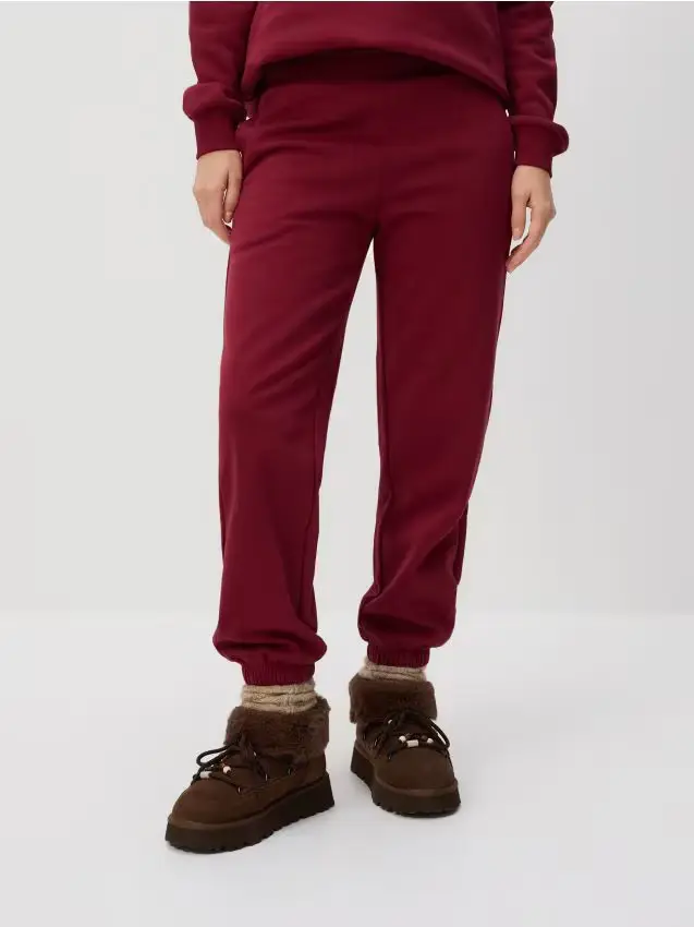 Pantaloni da tuta in misto cotone - maroon