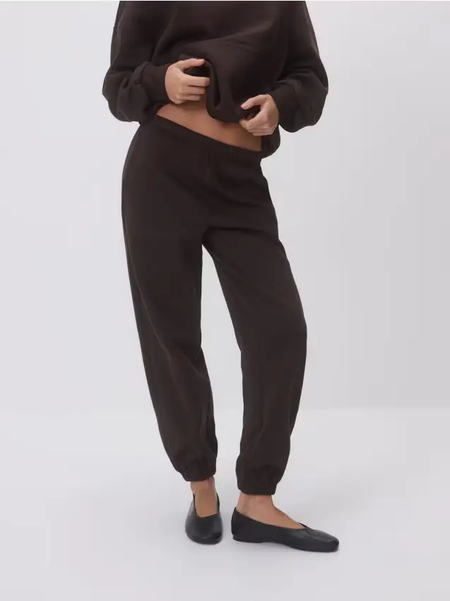 Pantaloni da tuta in misto cotone - marrone scuro