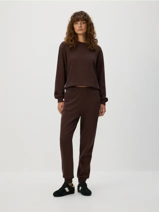 Pantaloni da tuta in misto cotone - marrone scuro
