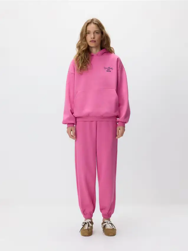 Pantaloni da tuta in misto cotone - rosa
