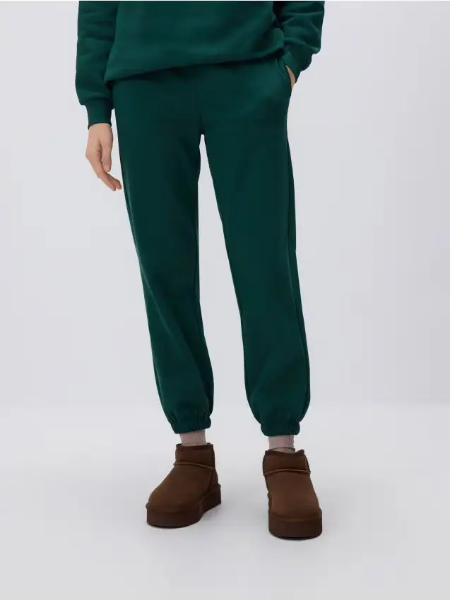 Pantaloni da tuta in misto cotone - verde scuro