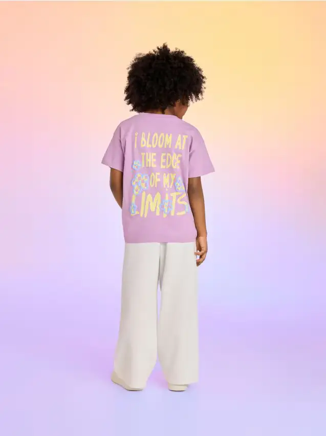 Pantaloni da tuta stampati - panna